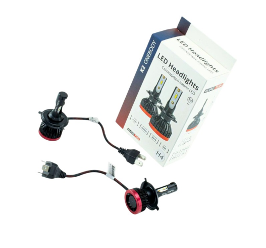 лампа LED H4 12V EUROTUN K2 50W 8000L 6000К радиатор + вентилятор