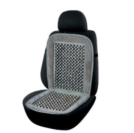 накидка на сиденье Elegant  круглая массажная косточка, велюр 41,5х89см серая