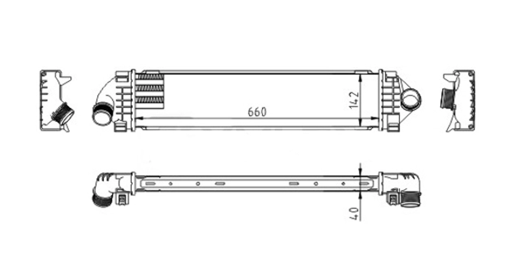 радиатор интеркулера Ford Galaxy, Mondeo, S-Max 1.6/1.8/2.0TDCi (07-15)   (HART) 612 554 - зображення 1
