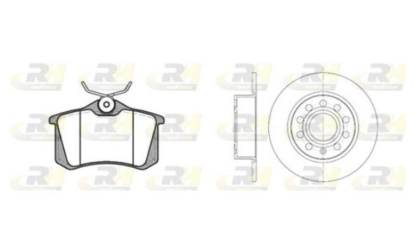 Гальмівний комплект (Диски RH 6649.00 + Колодки RH 2263.05)