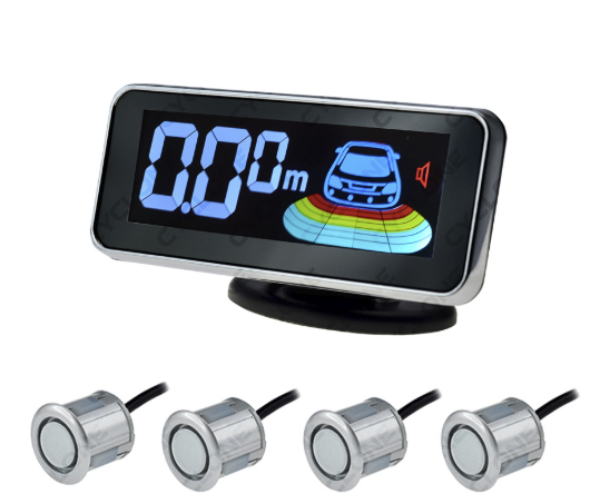 парктроник 4 датчика 18,5 мм Cyclone SX-4D LED дисплей-шкала/звук. сигнал/серый