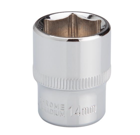 головка торцевая шестигранная 1/4" 14 мм CrV ET-0444 - зображення 2