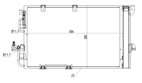 радиатор кондиционера Opel Astra G 1.4-2.2D (98-09)  (HART)