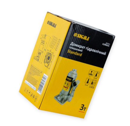 домкрат гидравл.  3Т  175-345мм  (коробка) Sigma 6106031 - зображення 3