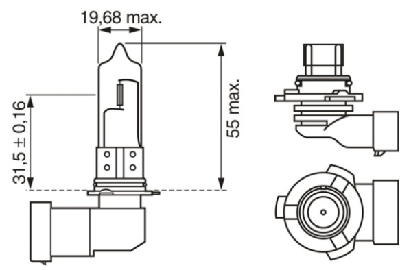 лампа НВ3 12V 65W BOSCH Eco