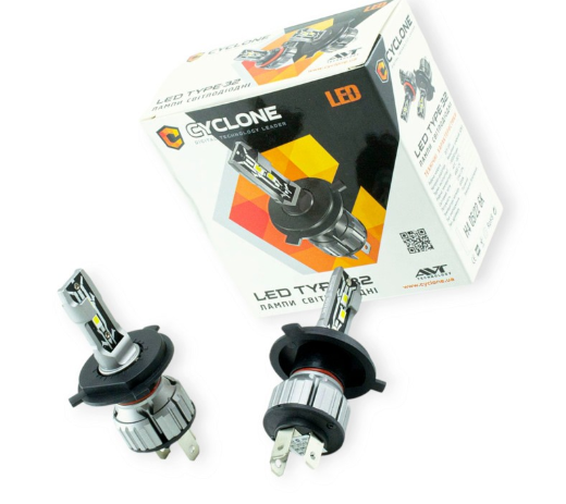 лампа LED H4 12V Type 32 15W 6000K 4800L радиатор