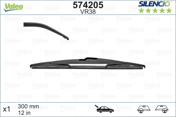 Склоочисник задній VALEO / 300 мм. /