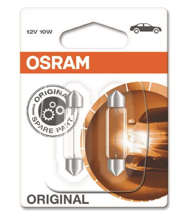 лампа AC салона 12V10W 11*41mm SV8,5 OSRAM  (пара)