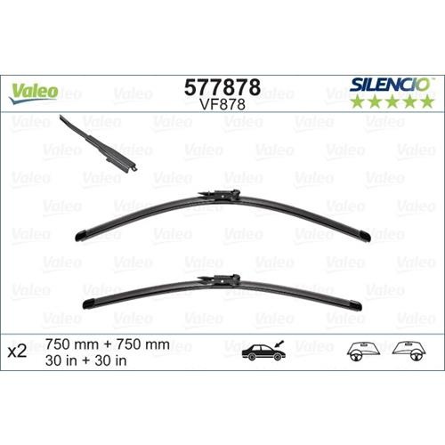 Комплект стеклоочистителей SILENCIO FLAT BLADE SET/бескаркасные/750•750 мм. / + спойлер /