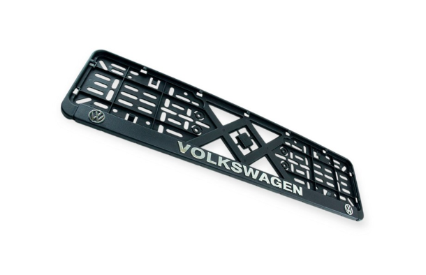 рамка под номер книжка  "VOLKSWAGEN"  рельефная хром улучшенная