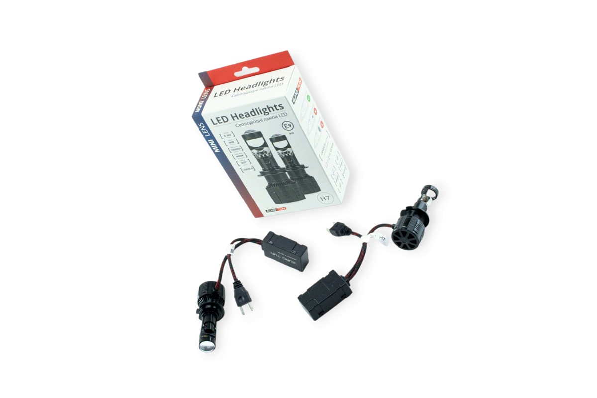 лампа LED с линзой H7 12V-24V  60W EUROTUN NL19 10000L 6000K CAN BUS радиатор с вентилят.