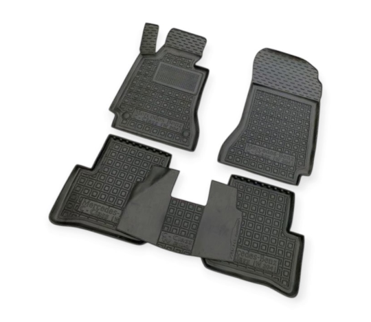 коврики салона Mercedes W204 2007->  борт 2,5см, с перемычкой