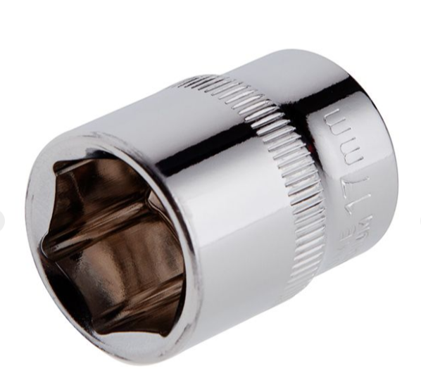 головка торцевая шестигранная 3/8"  17 мм CrV