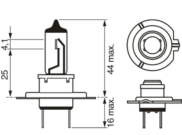 лампа H7 12V 55 W BOSCH Gigalight +200% (2шт) 1987301436 - зображення 2