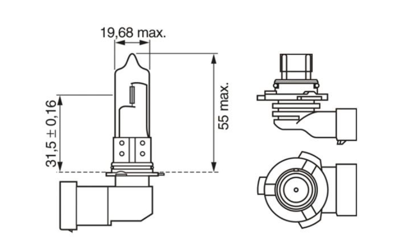 Автомобильная лампа HB3 standart 12V WV