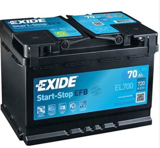Аккумулятор EXIDE  70Ач 760А EFB (Start-Stop) (L3) (0) Евро правый +