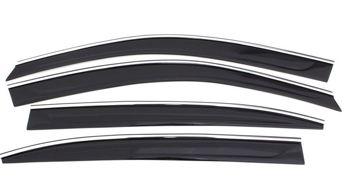 ветровик Volkswagen Passat B6/B7 сед 2005-2015 (скотч) HIC С Хром молдингом