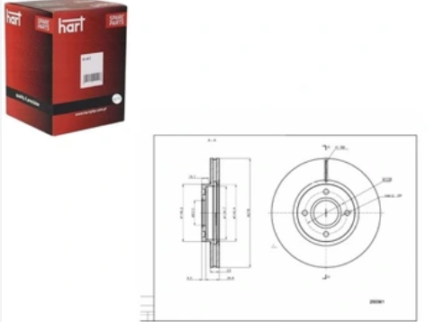 диск тормозной пер. Ford Fiesta, B-Max, Courier 12-> (d278x23mm)  (HART)