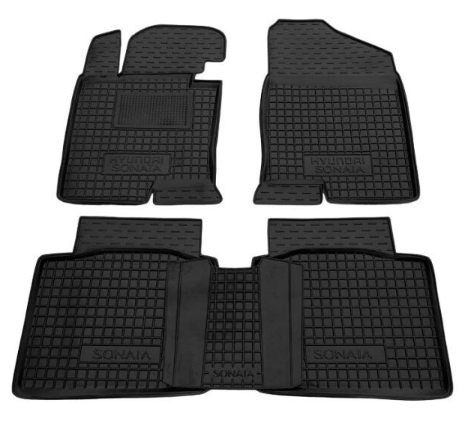 коврики салона Hyundai Sonata 2009-2014 борт 2,5см, с перемычкой