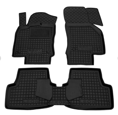 коврики салона Seat Leon 2012-2020 (3 дв.) борт 2,5см, с перемычкой