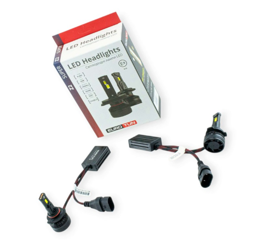 лампа LED HB3 12V-24V  65W EUROTUN Z2 10000L 6500К CAN BUS радиатор с вентилят.