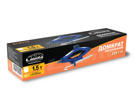 домкрат ромбовый  1,5Т 110-360мм  резиновая опора Lavita LA 210115 - зображення 2