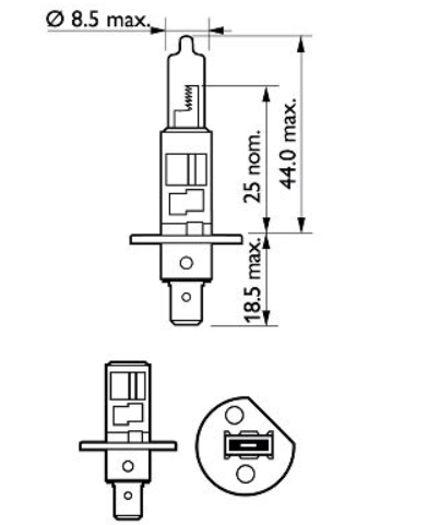 лампа  H1 12V 55 W PHILIPS Premium+30% 12258PRC1 - зображення 3
