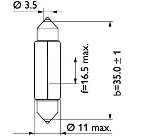 лампа AC салона 24V 5W 11*36mm SV8,5 PHILIPS 13844CP - зображення 2