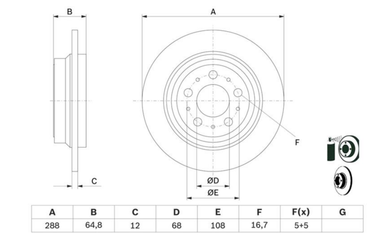 Гальмівний диск 0986478495 - зображення 2
