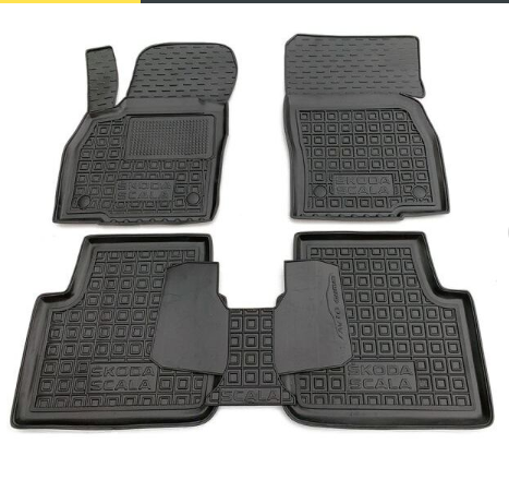 коврики салона Skoda Scala 2018-> борт 2,5см, с перемычкой