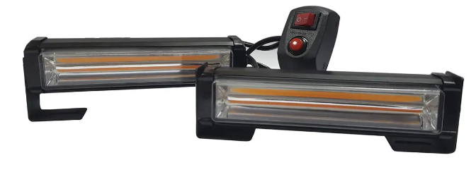 фара дополнительная LED  прямоуг. 165х40х45 (Д/В/Ш) 2 секции красная+синяя строб.+штекер в прикур.