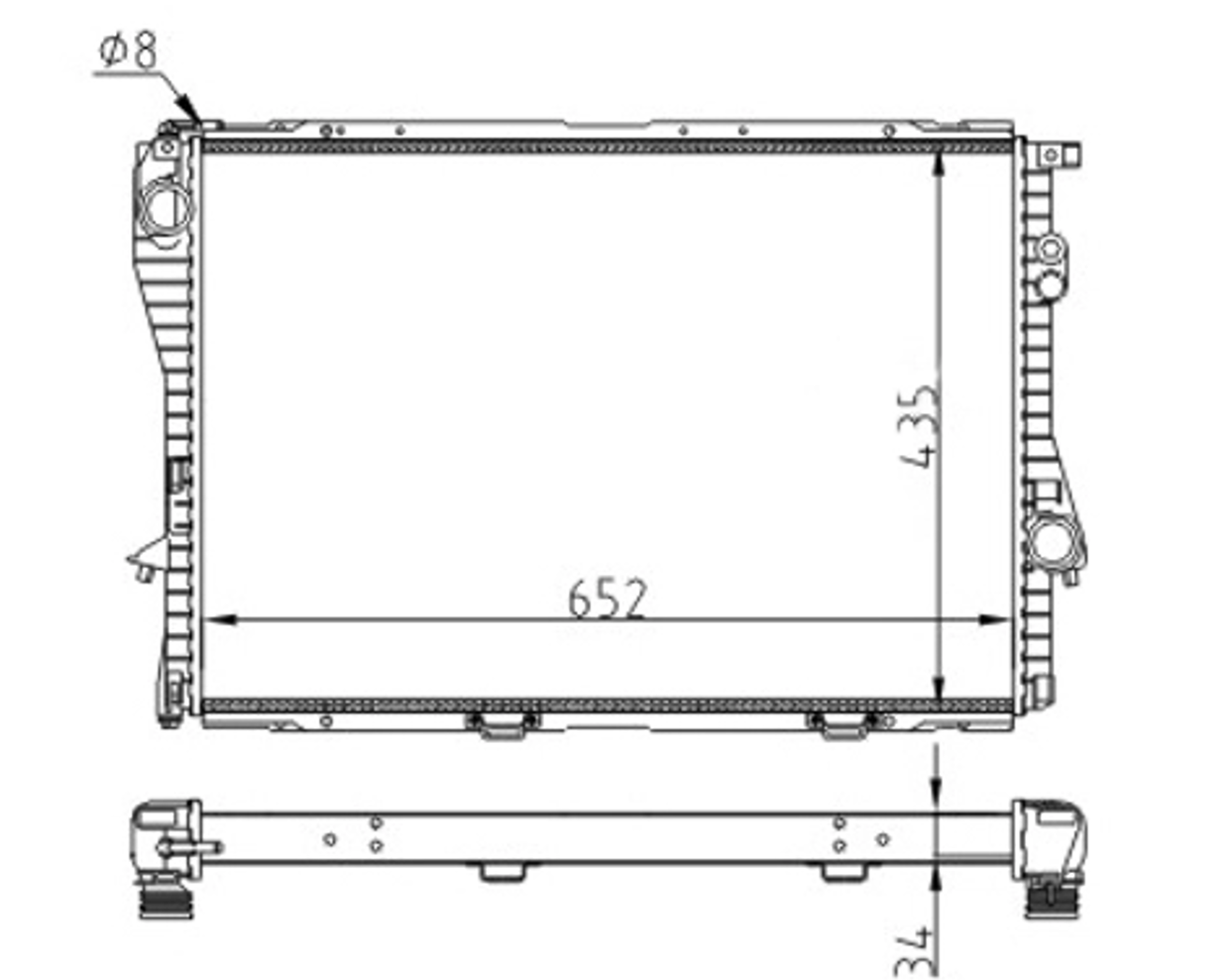 радиатор двиг. BMW 5 (E39), 7 (E38) 2.0-5.0i (M51, M62) (94-04)  (HART)