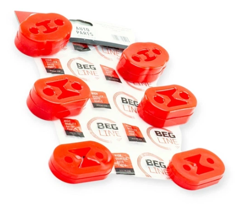 резинки крепл.глуш.Lanos (6шт) красные Beg-Line