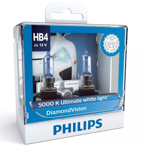 лампа НВ4 12V 51W PHILIPS Diamond Vision 5000K (2шт)