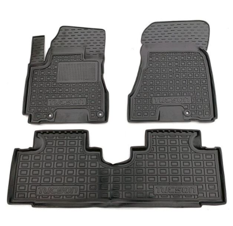 коврики салона Hyundai Tucson I, Kia Sportage II 2004-2010  борт 2,5см, с перемычкой