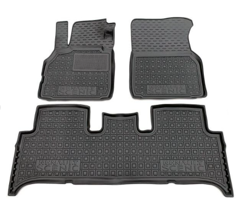 коврики салона Renault Scenic II, Grand Scenic 2001-2009  борт 2,5см, с перемычкой