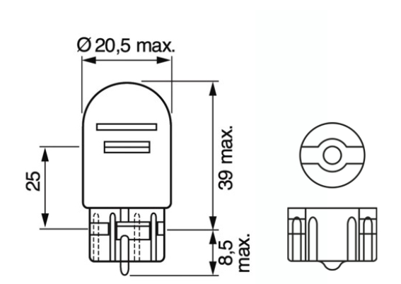 лампа БЦ 12V21/5W W3х16q BOSCH ECO 1987302823 - зображення 2