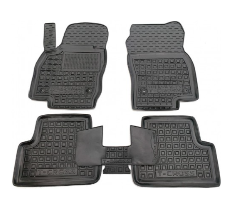 коврики салона VW T-Cross 2019-> борт 2,5см, с перемычкой