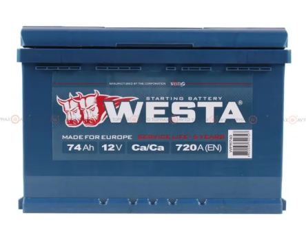 Аккумулятор   Westa  74Ач 720A Premium (LB3) (0) Евро прав + (h=175)
