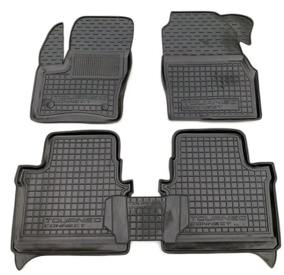 коврики салона Ford Tourneo Connect 2013->  корот. база, борт 2,5см, с перемычкой