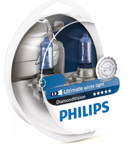 лампа  H1 12V 55 W PHILIPS Diamond Vision 5000K (2шт)
