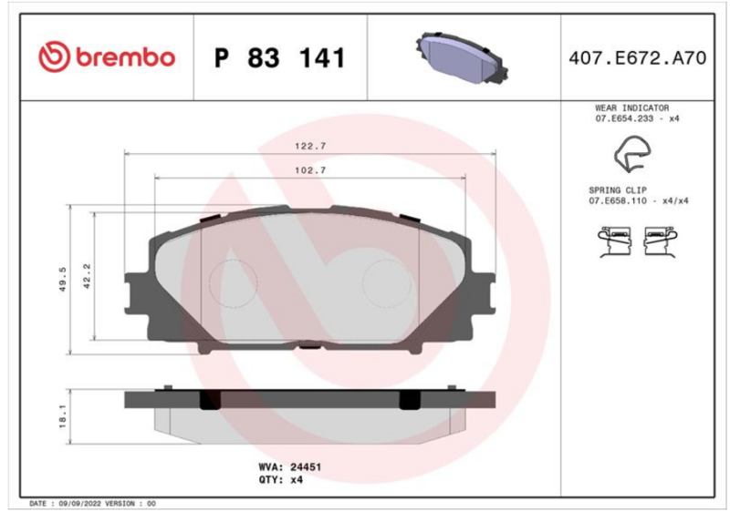 Гальмівні колодки дискові P83 141 - зображення 2