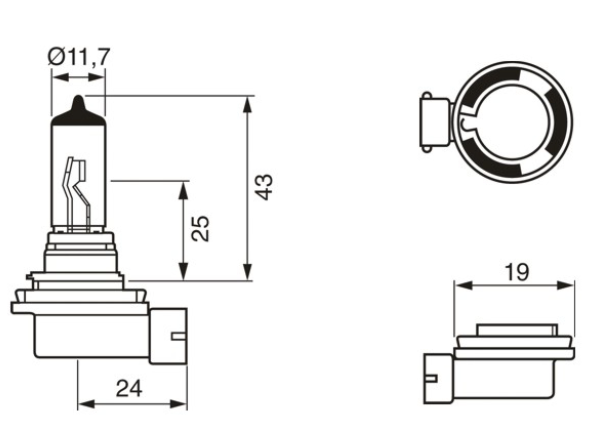 лампа H11 12V 55W BOSCH Pure Light 1987302084 - зображення 2