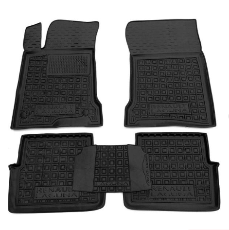 коврики салона Renault Laguna III 2007-2015 борт 2,5см, с перемычкой