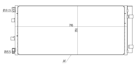 радиатор кондиционера Opel Movano, Renault Master III 2.3 D 10->  (HART)