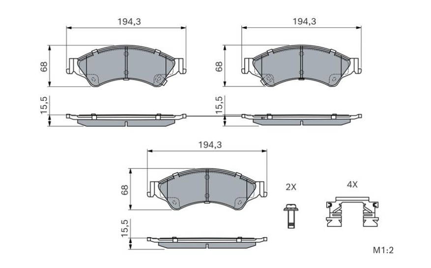 Гальмівні колодки дискові 0986494791 - зображення 3