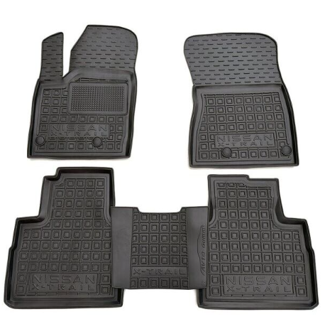 коврики салона Nissan X-Trail 2022-> борт 2,5см, с перемычкой