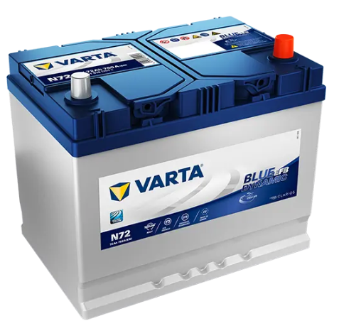 Аккумулятор VARTA  72Ач 760А Asia EFB Blue Dynamic (D26) (0) прав + (634804)