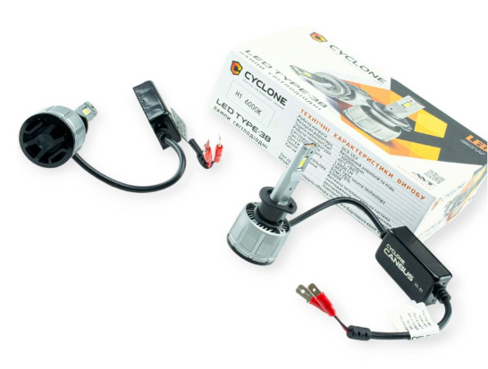 лампа LED H1 12V Type 38 60W 6000K 14000L радиатор с вентилятором+обманка