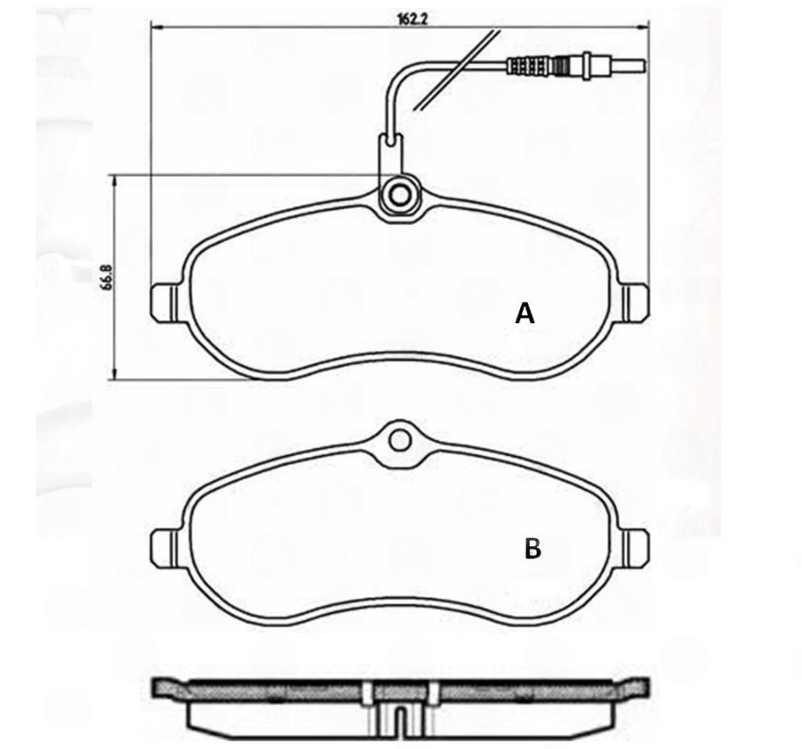 колод.торм. пер. Fiat Scudo-Peugeot Expert 07-> с датч.  (Dafmi Intelli)